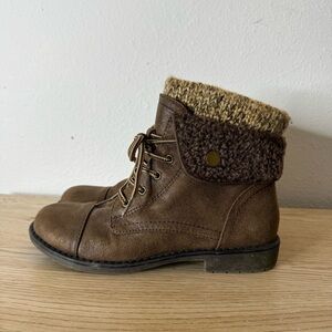Cliff's by White Mountain Dunea Sock Top Ankle Boot Womens 7.5M Brown Suede